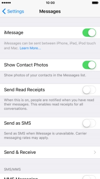 Press the indicator next to 