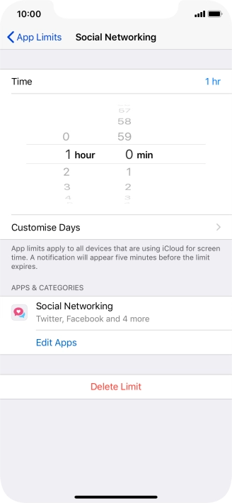 Press Customise Days.