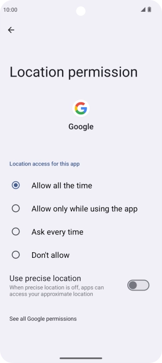 Press the required setting to turn the function on or off. Press the required setting to turn the function on or off.