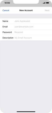Press Name and key in the required sender name.