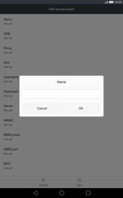 Key in Vodafone Internet and press OK.
