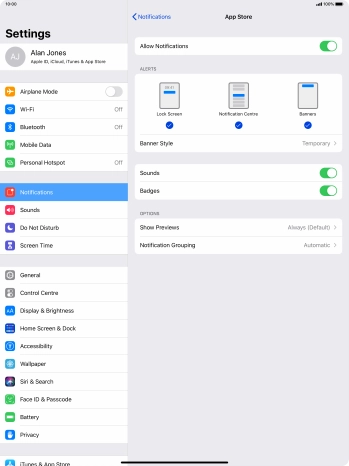 Press the indicator next to 