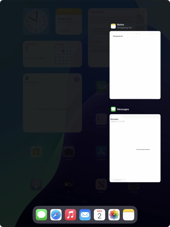 Slide upwards on the required application to end it.