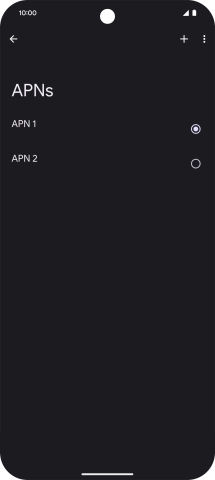 Press the field next to the data connection to activate it.