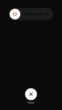 Press and drag the power off icon right.