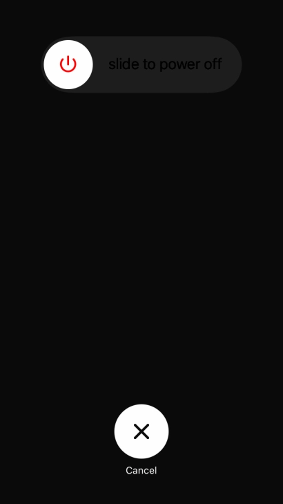 Press and drag the power off icon right.