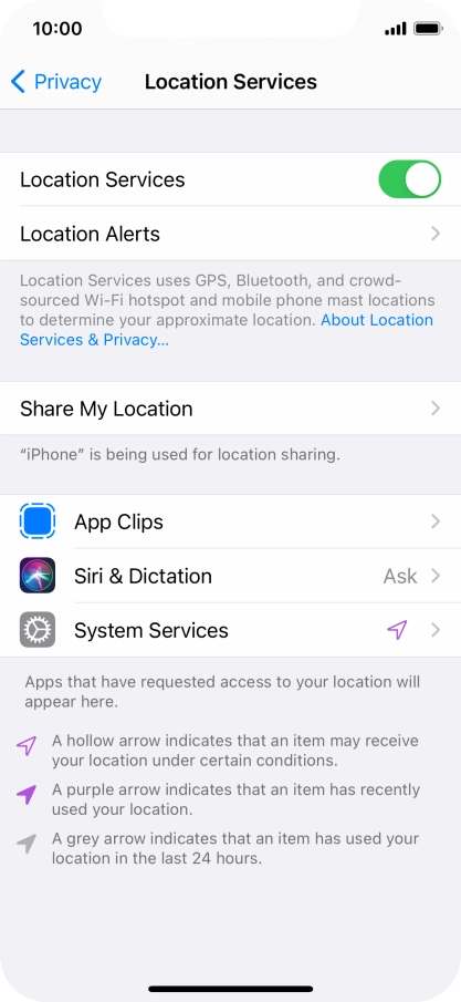 Press the required app.