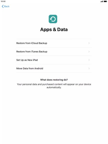 Press Set Up as New iPad and follow the instructions on the screen to finish the activation.