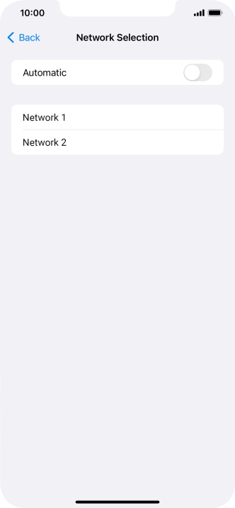 If you turn off the function, press the required network.