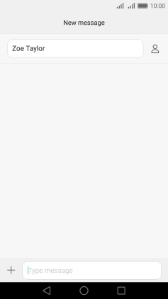 Press the text input field and write the text for your text message.