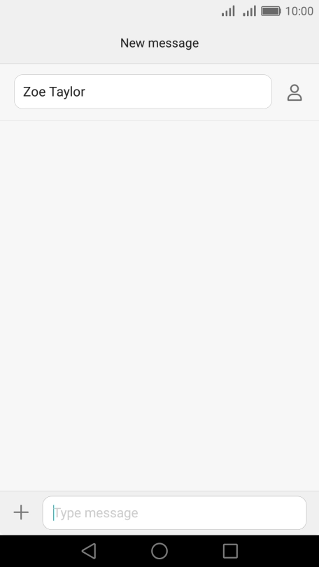 Press the text input field and write the text for your text message.