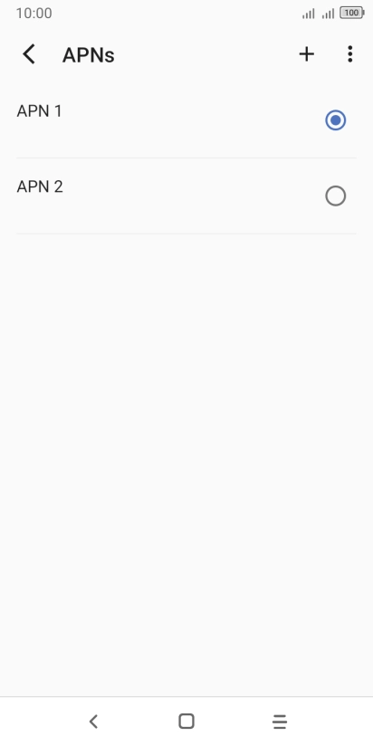 Press the field next to the data connection to activate it.