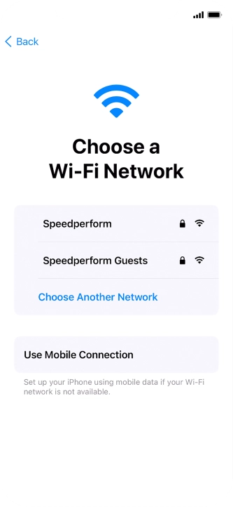 Press the required Wi-Fi network.