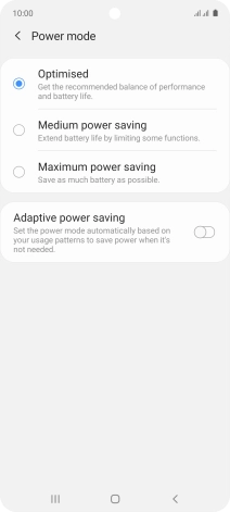 Press the required setting to turn on the function.