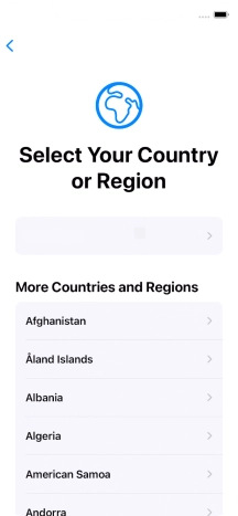 Press the required country or area.