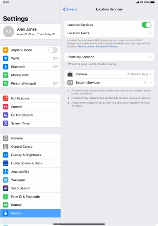 Press the required application.