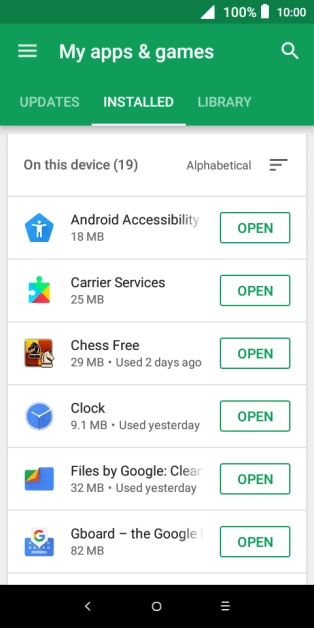 Press the required app.