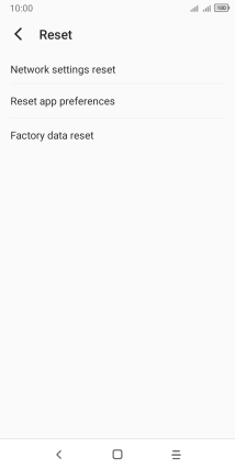 Press Factory data reset.