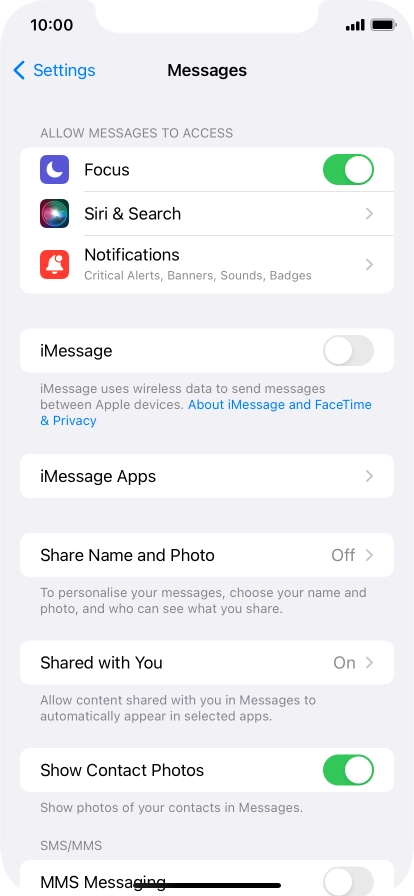 Press the indicator next to 