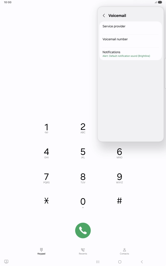Press Voicemail number.