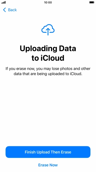 Press the required setting.