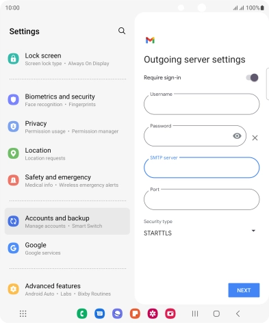 Press the field below 