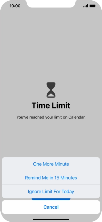 Press the required setting.