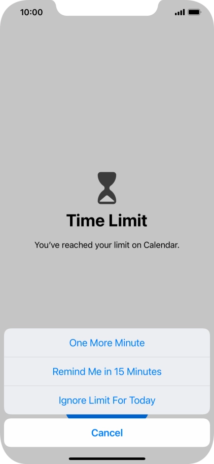 Press the required setting.