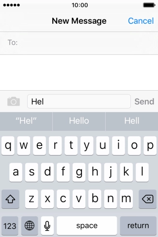 Press the required word to insert it.