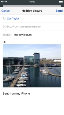 Press Send when you've finished your email message.