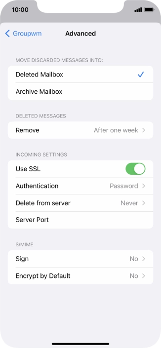 Press the indicator next to 