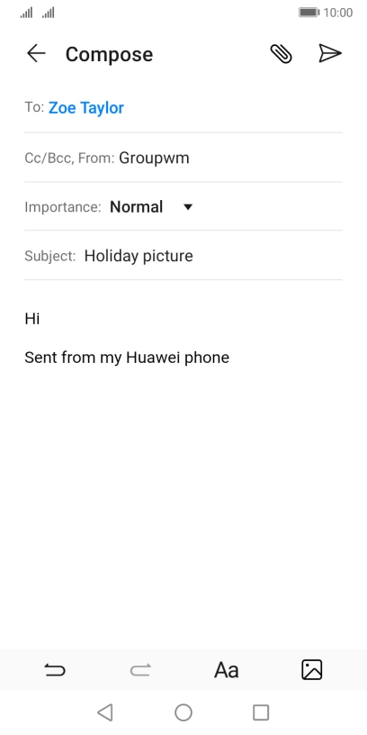 Press the attachment icon.