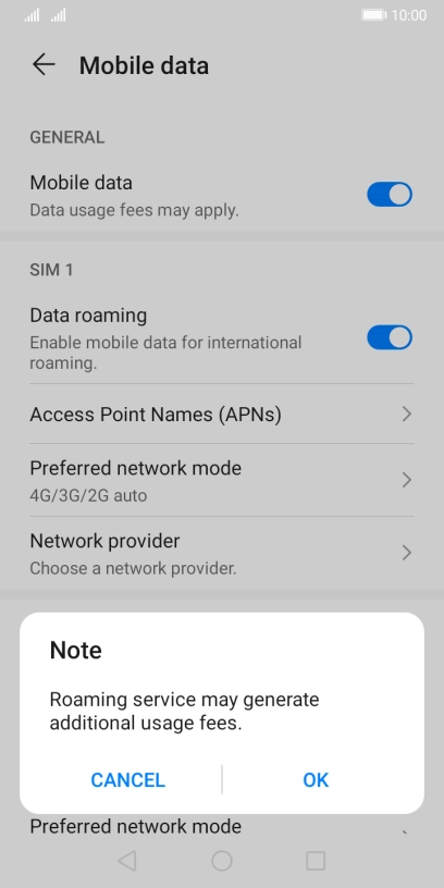 If you turn on the function, press OK.