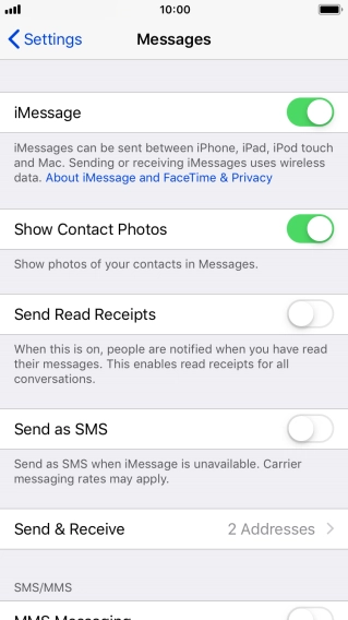 Press the indicator next to 
