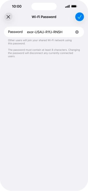 Press the confirm icon.