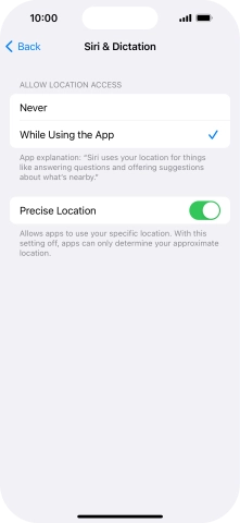 Press the required setting to turn the function on or off. Press the required setting to turn the function on or off.
