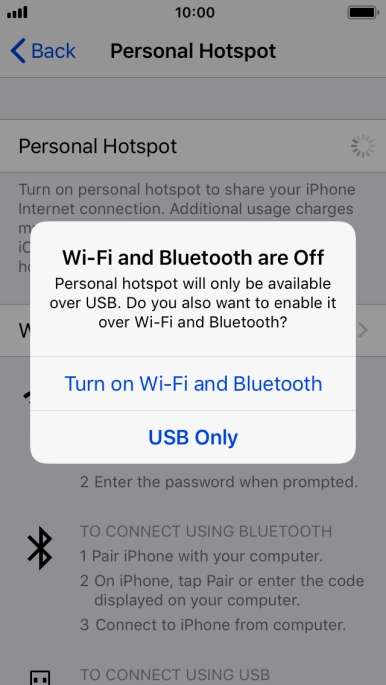 If Wi-Fi is turned off, press Turn on Wi-Fi and Bluetooth.