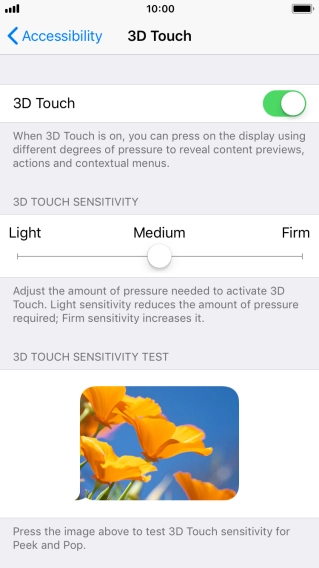 Press and drag the indicator below 