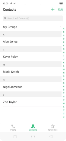 Press the new contact icon.