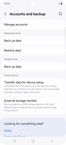 Press Manage accounts.