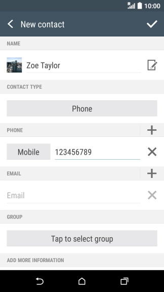 Press the field next to the phone number.