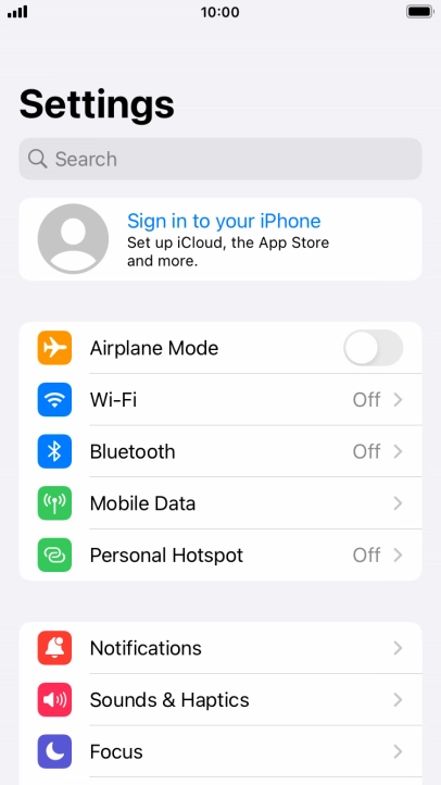 Press Sign in to your iPhone.