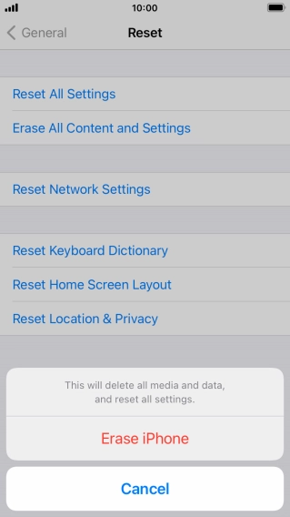 Press Erase iPhone.