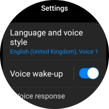 Press Language and voice style. Press Language and voice style.