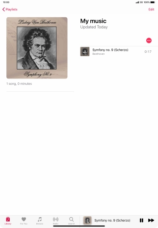 Press the song title.