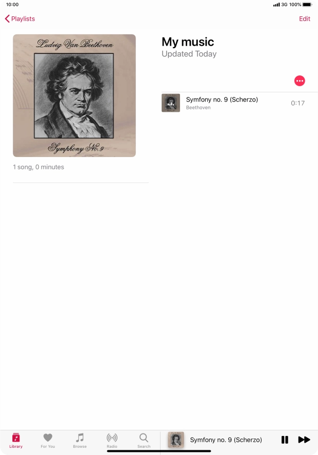 Press the song title.