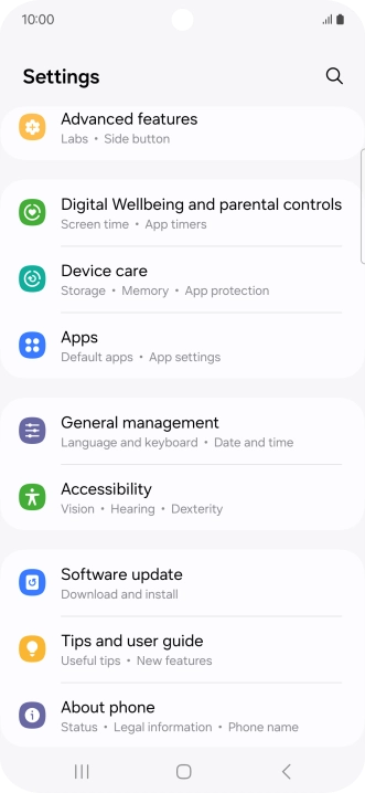Press Software update.
