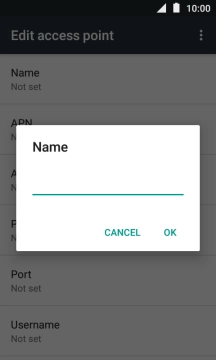 Key in Vodafone Internet and press OK.