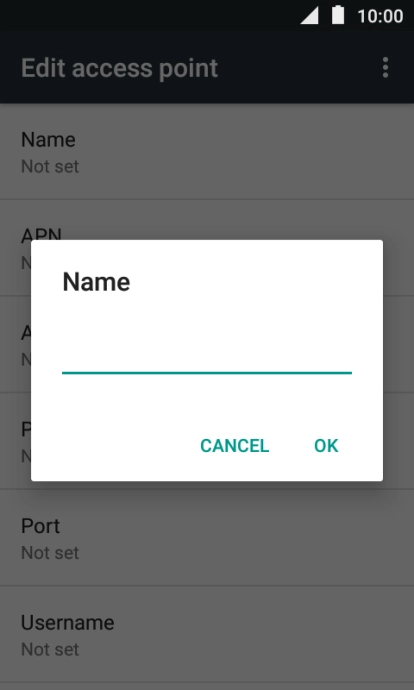 Key in Vodafone Internet and press OK.