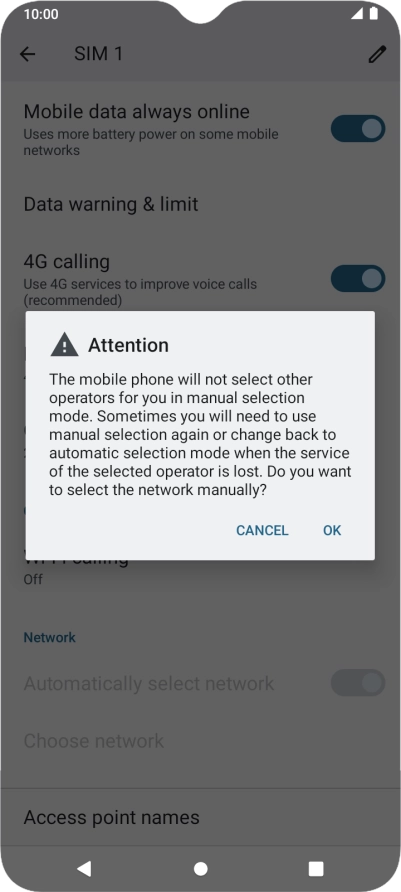 Press OK and your phone will search for networks.
